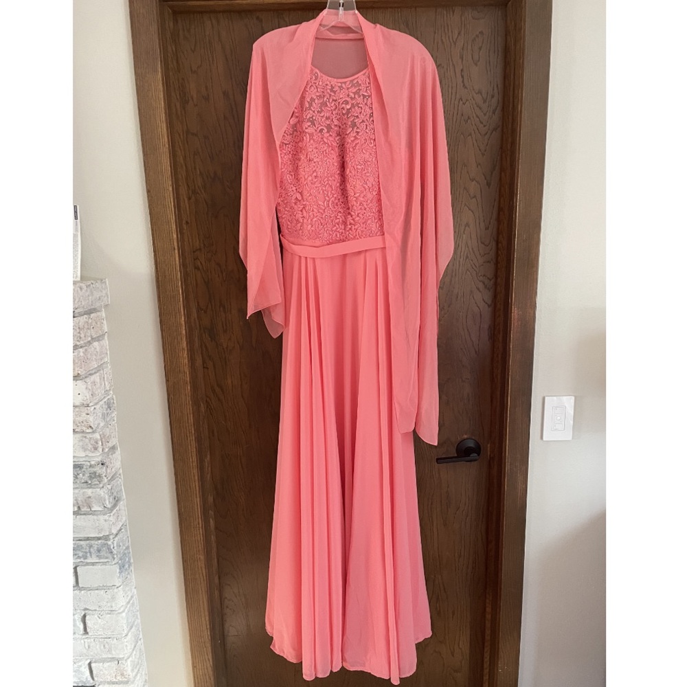 Long pink prom dress